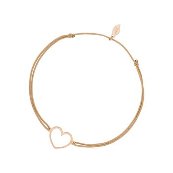 Bracelet porte-bonheur GENTLE HEART, or rose 14 carats, beige 1