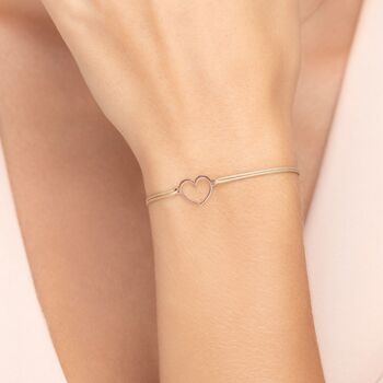 Bracelet porte-bonheur GENTLE HEART, or rose 14 carats, beige 2