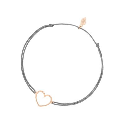 Lucky bracelet GENTLE HEART, 14 K rose gold, grey