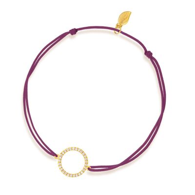 Bracciale Lucky Circle con diamanti, oro giallo 18 carati, Bordeaux