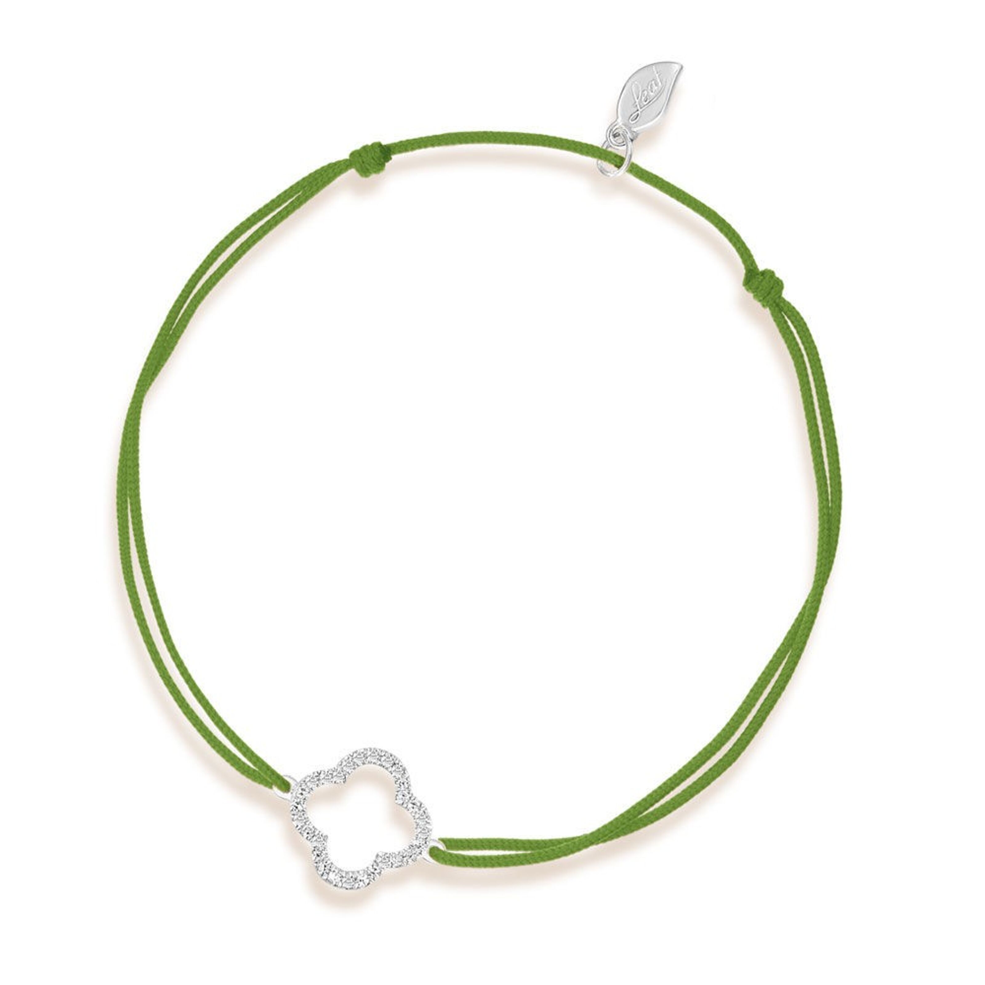 K gold, bracelet Buy leaf white wholesale Lucky 18 clover with green diamonds,