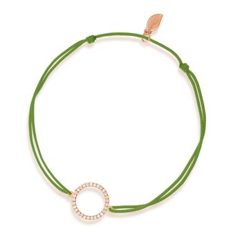 Bracelet porte-bonheur Cercle avec diamants, or rose 18 carats, vert 1