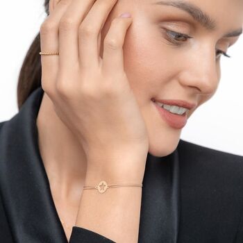 Bracelet porte-bonheur Étoile, or jaune 14 carats, anthracite 3