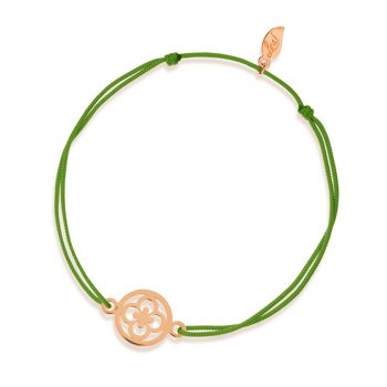 Bracelet porte-bonheur Trèfle, or rose 14 carats, vert 1