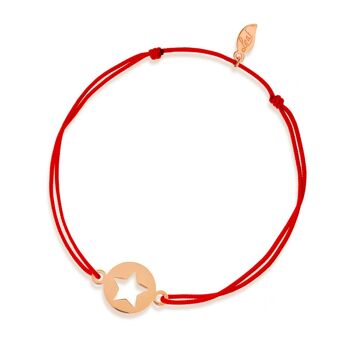 Bracelet porte-bonheur Étoile, or rose 14 carats, rouge 1