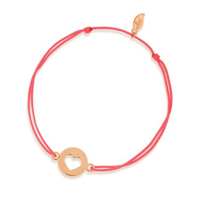 Bracciale Lucky Heart, oro rosa 14 K, corallo