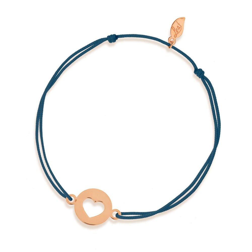 Braccialetto fortunato Cuore, Oro rosa 14 K, Navy