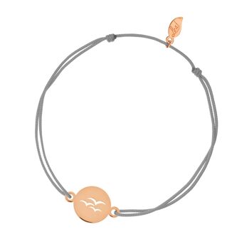 Bracelet porte-bonheur Oiseaux, or rose 14 carats, beige 2