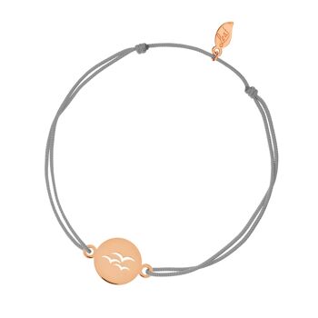 Bracelet porte-bonheur Oiseaux, or rose 14 carats, corail 2