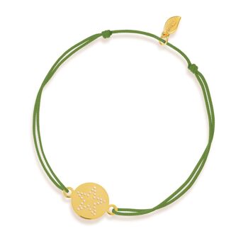 Bracelet porte-bonheur Disc STAR, or jaune 14K, corail 1