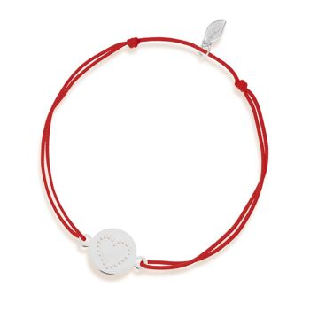 Bracelet porte-bonheur Disc HEART, or blanc 14K, gris 1