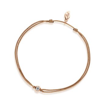 Bracelet porte-bonheur "mon premier diamant", or rose 14K, beige 1