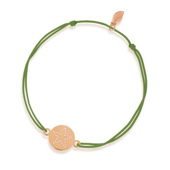 Bracelet porte-bonheur Disc STAR, or rose 14K, corail 1