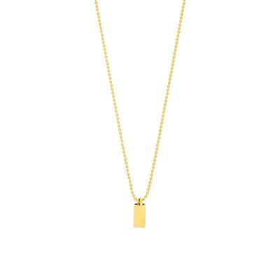 Halskette Tiny Dog Tag, 14 K Gelbgold