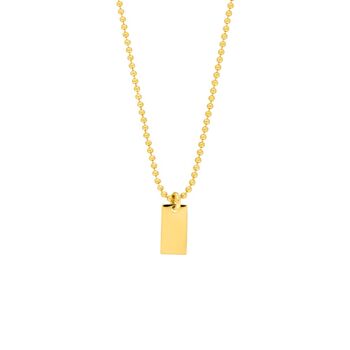 Collier Tiny Dog Tag, or jaune 14K 2