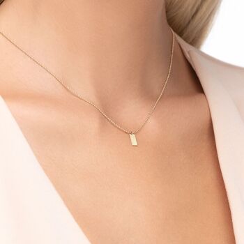 Collier Tiny Dog Tag, or jaune 14K 4