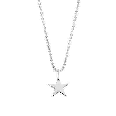 Star necklace, 14 K white gold