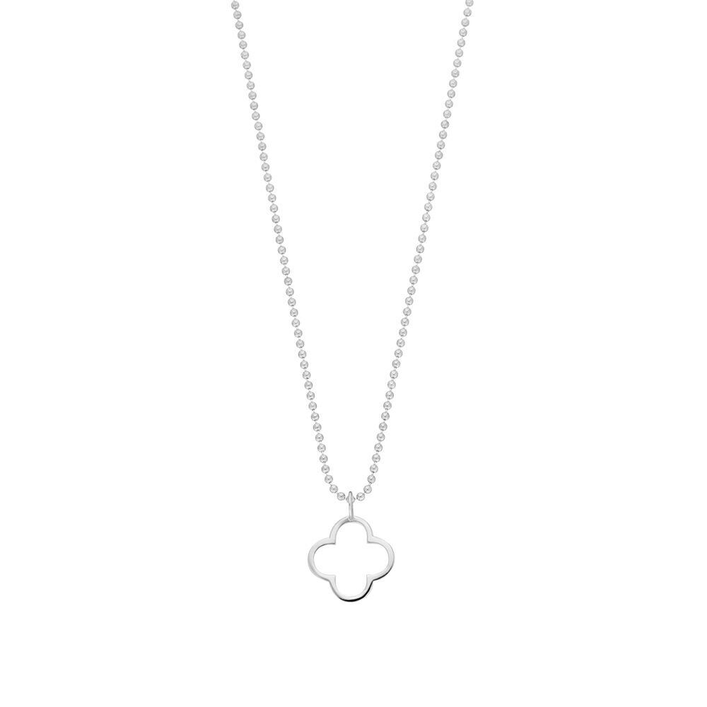 Halskette GENTLE CLOVER, 14 K Weißgold