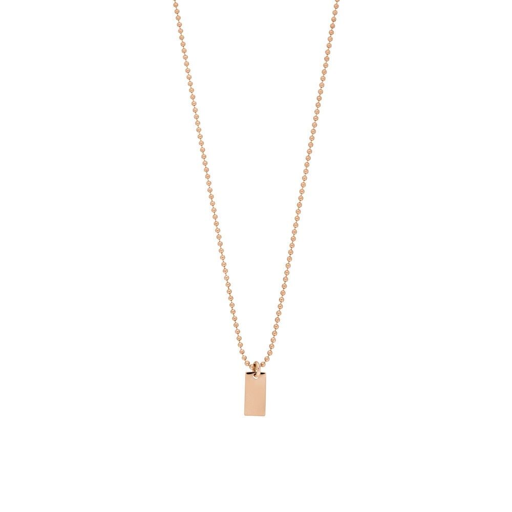 Collana Tiny Dog Tag, oro rosa 14K