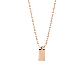 Collier Tiny Dog Tag, or rose 14K 3