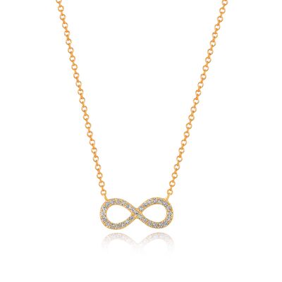 Collar infinito con diamantes, oro amarillo de 18 quilates