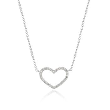 Collier coeur avec diamants, or blanc 18 carats 2