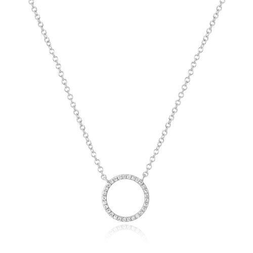 Halskette Circle mit Diamanten, 18 K Weissgold