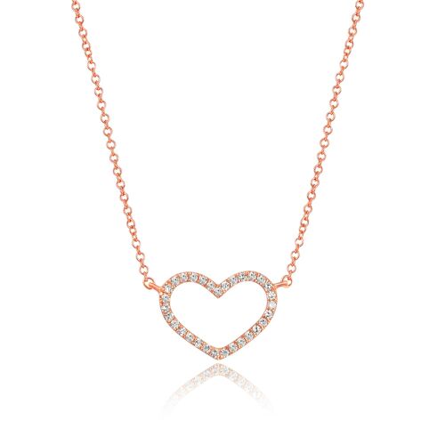 Halskette Heart mit Diamanten, 18 K Roségold