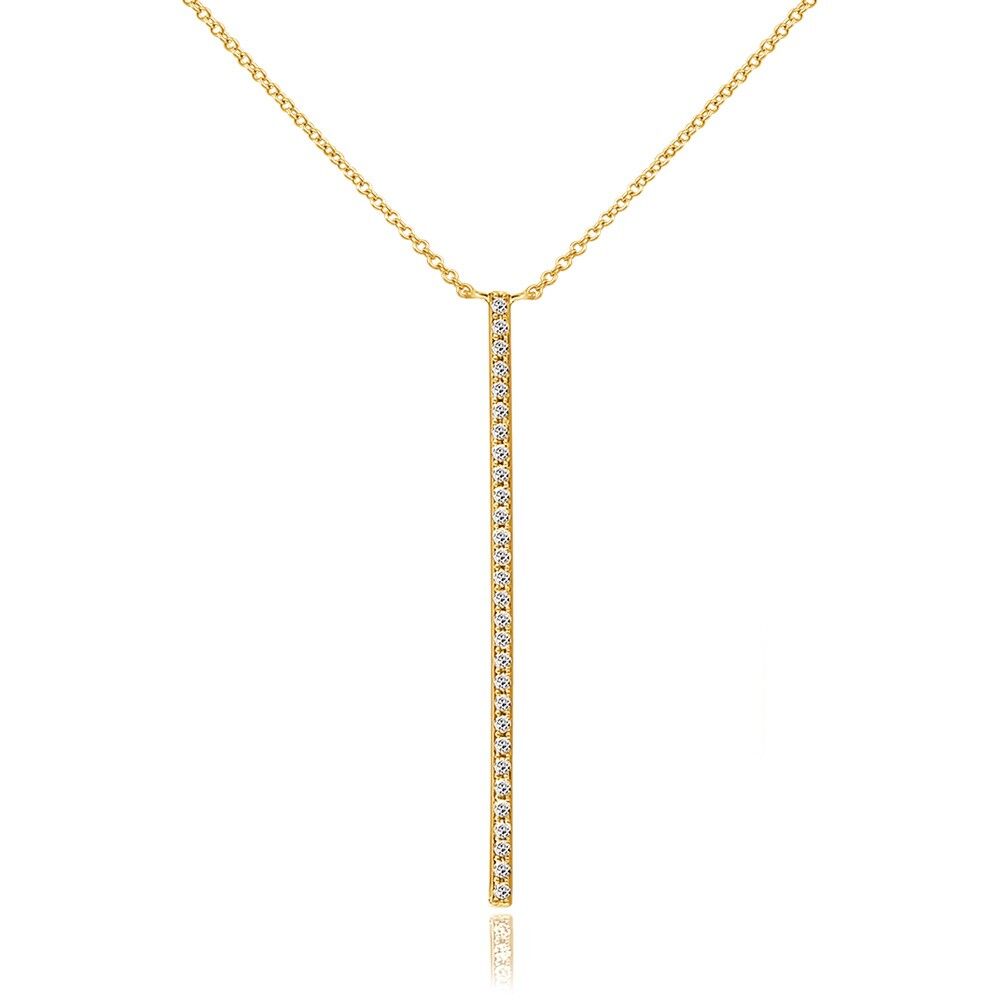 Halskette Bar Diamanten, 18 K Gelbgold