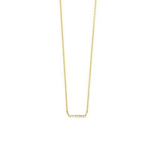 Halskette Horizontal Bar, Diamant, 14 K Gelbgold