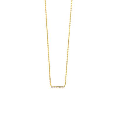 Horizontal Bar Necklace, Diamond, 14K Yellow Gold