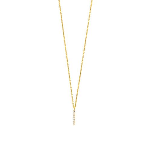 Halskette Small Bar, Diamant, 14 K Gelbgold