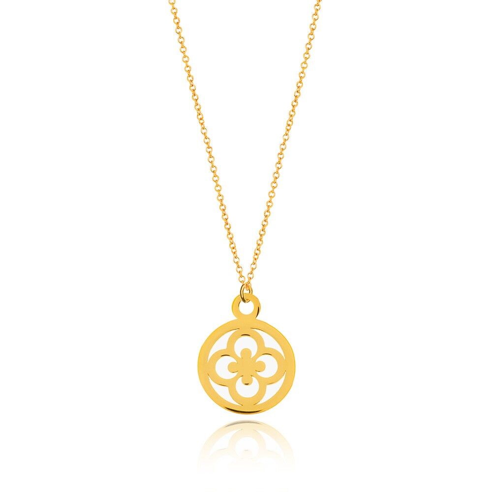 Collana Trifoglio, oro giallo 14K