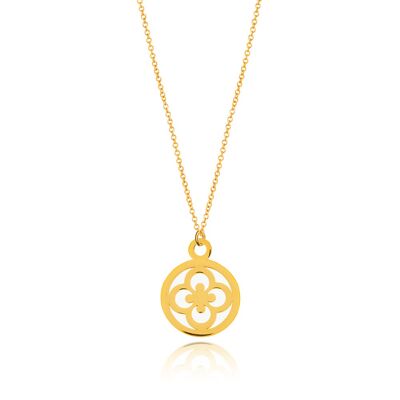 Collana Trifoglio, oro giallo 14K