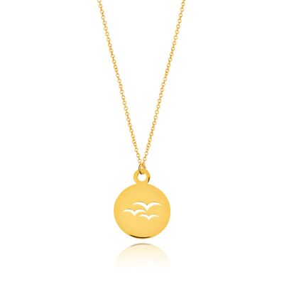 Birds necklace, 14K yellow gold