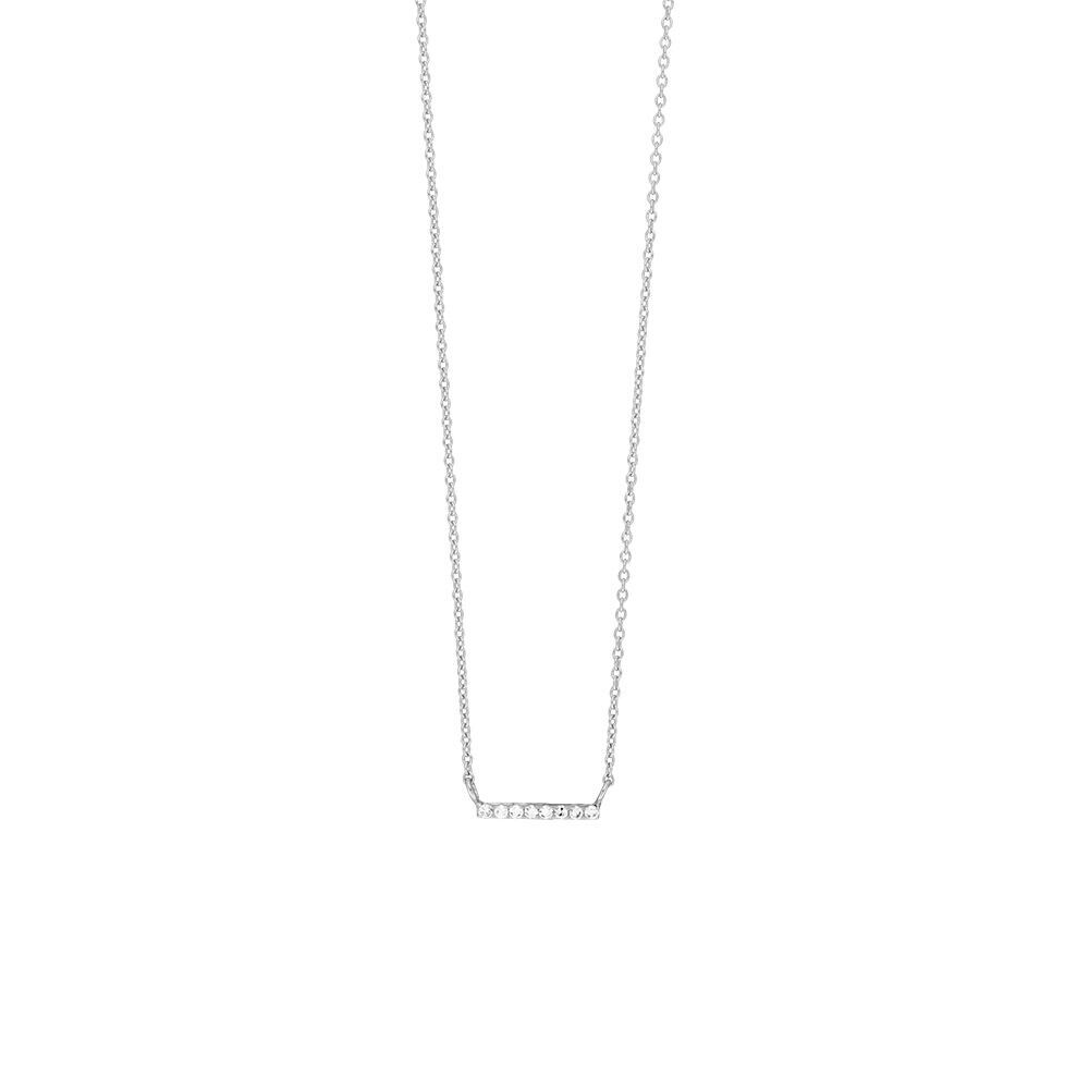 Halskette Horizontal Bar, Diamant, 14 K Weißgold