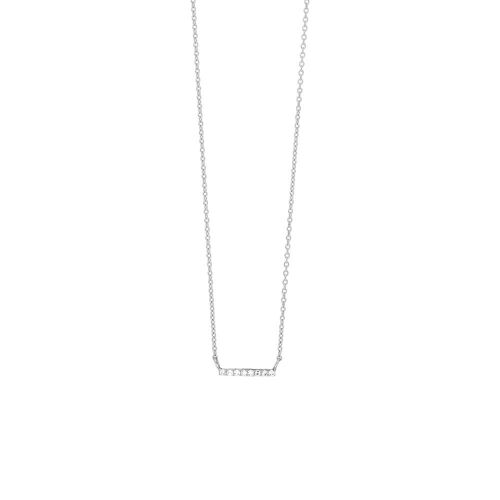 Halskette Horizontal Bar, Diamant, 14 K Weißgold