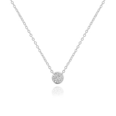 Collier pavé de diamants, or blanc 18 carats