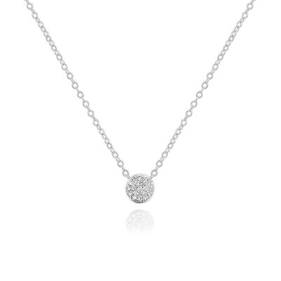 Necklace pavé with diamonds, 18K white gold