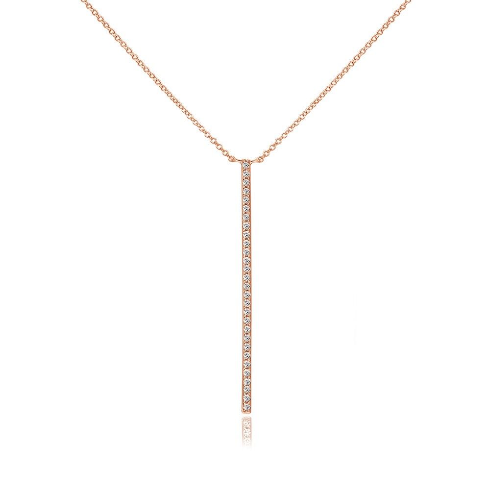 Bar diamond necklace, 18K rose gold