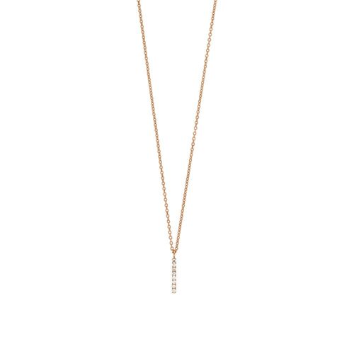 Halskette Small Bar, Diamant, 14 K Rosegold