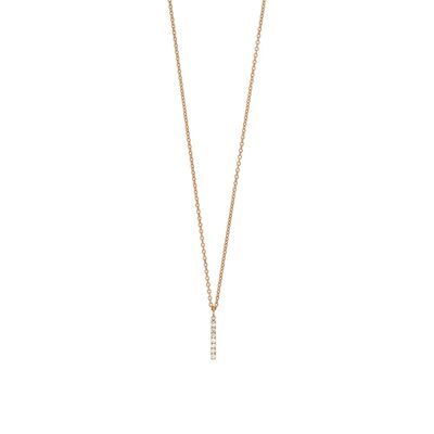 Collier Small Bar, diamant, or rose 14K