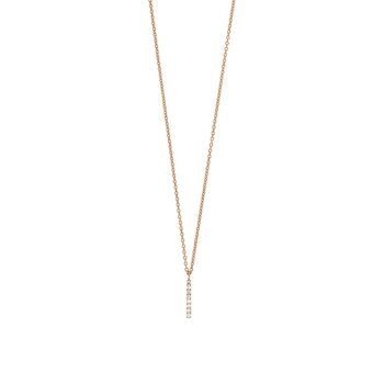 Collier Small Bar, diamant, or rose 14K 1
