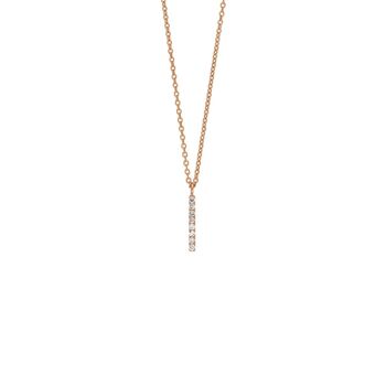 Collier Small Bar, diamant, or rose 14K 2