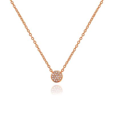 Collier pavé de diamants, or rose 18 carats