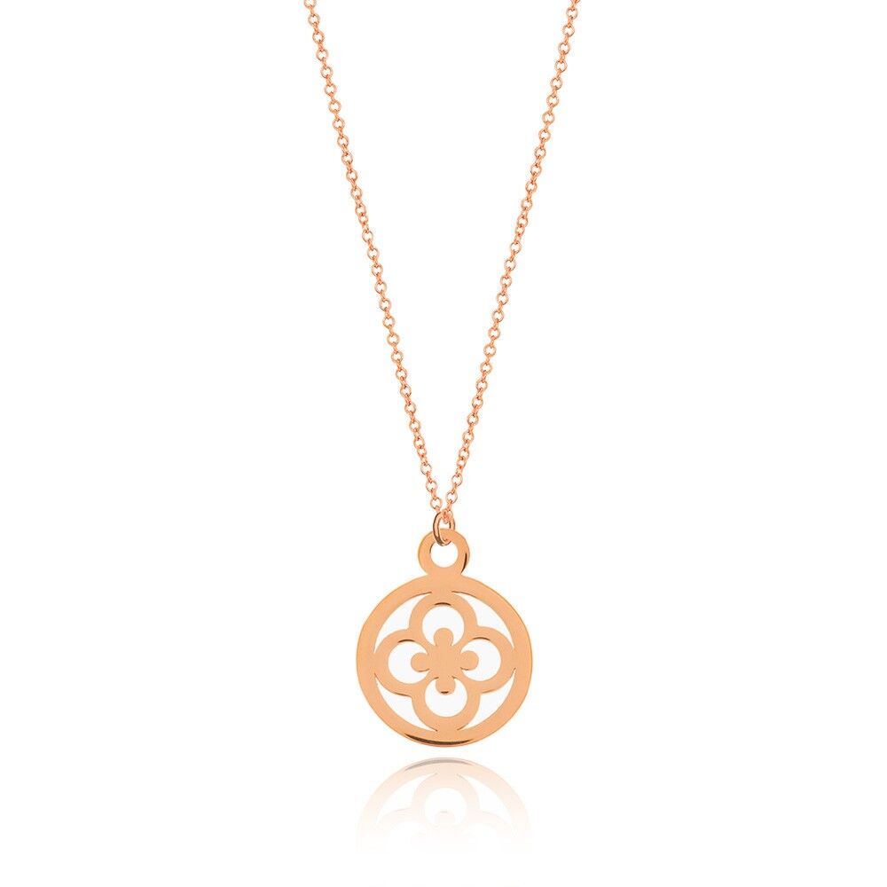 Clover necklace, 14K rose gold