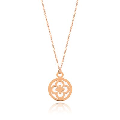 Collier trèfle, or rose 14K