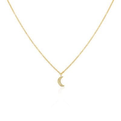Half moon necklace, 18K yellow gold