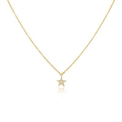 Star necklace with diamonds, 18K yellow gold