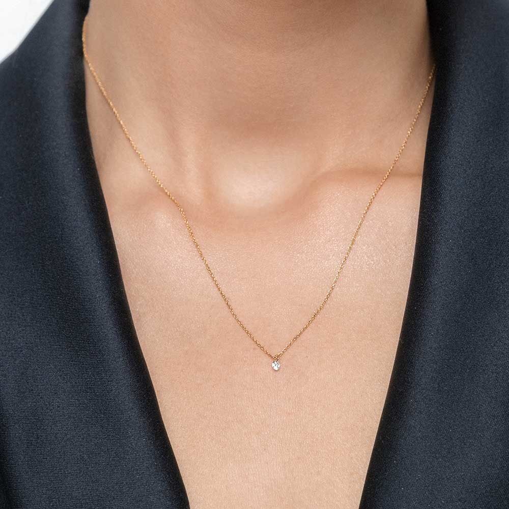 Collana di diamanti puri, oro giallo 18 carati